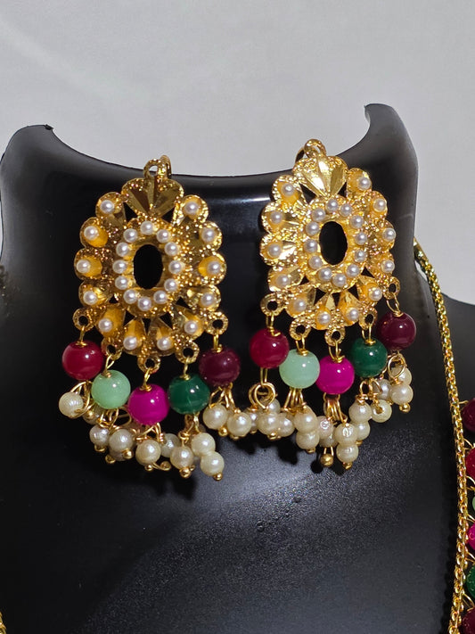 Multicolour Beaded Necklace & Earrings | Indian Bridal Jewellery ,Party Wear