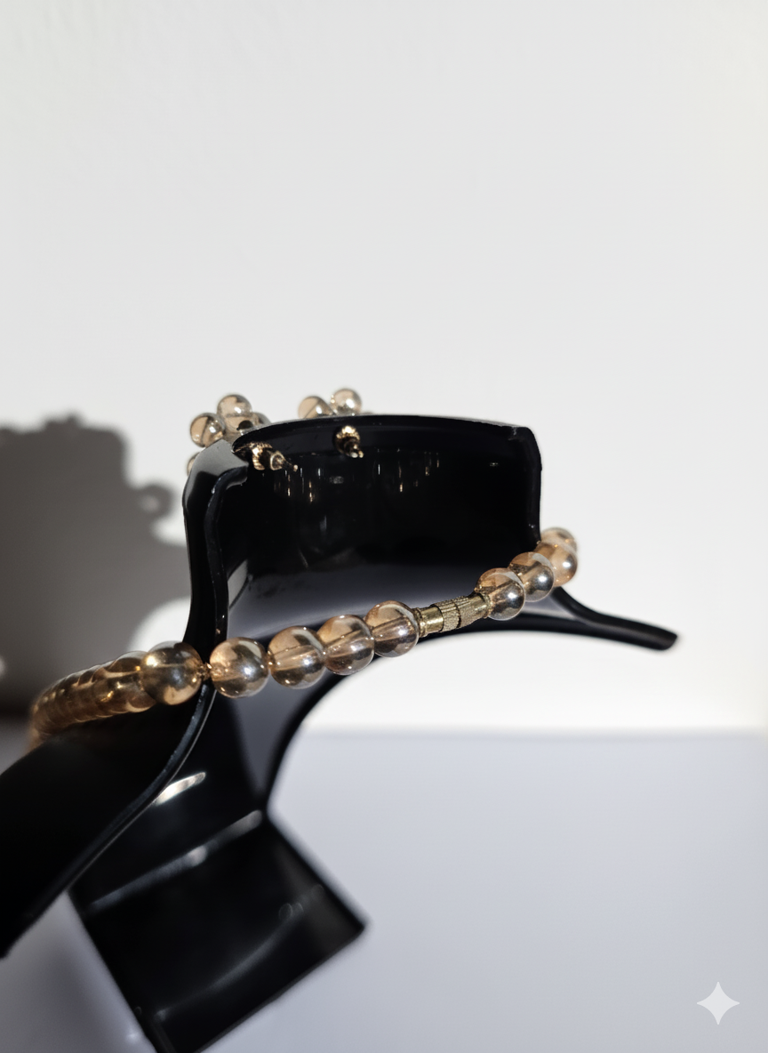 Gold-Tone Beaded Necklace and Matching Clip-On Earrings Set