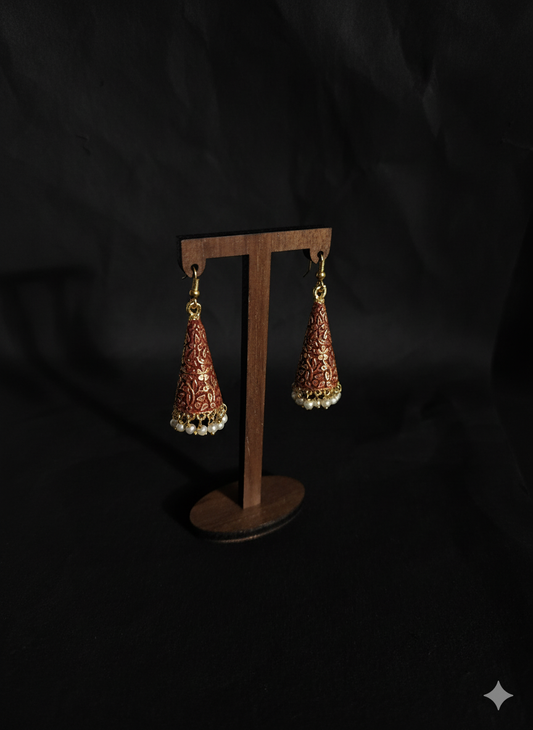 terracotta jhumki earing