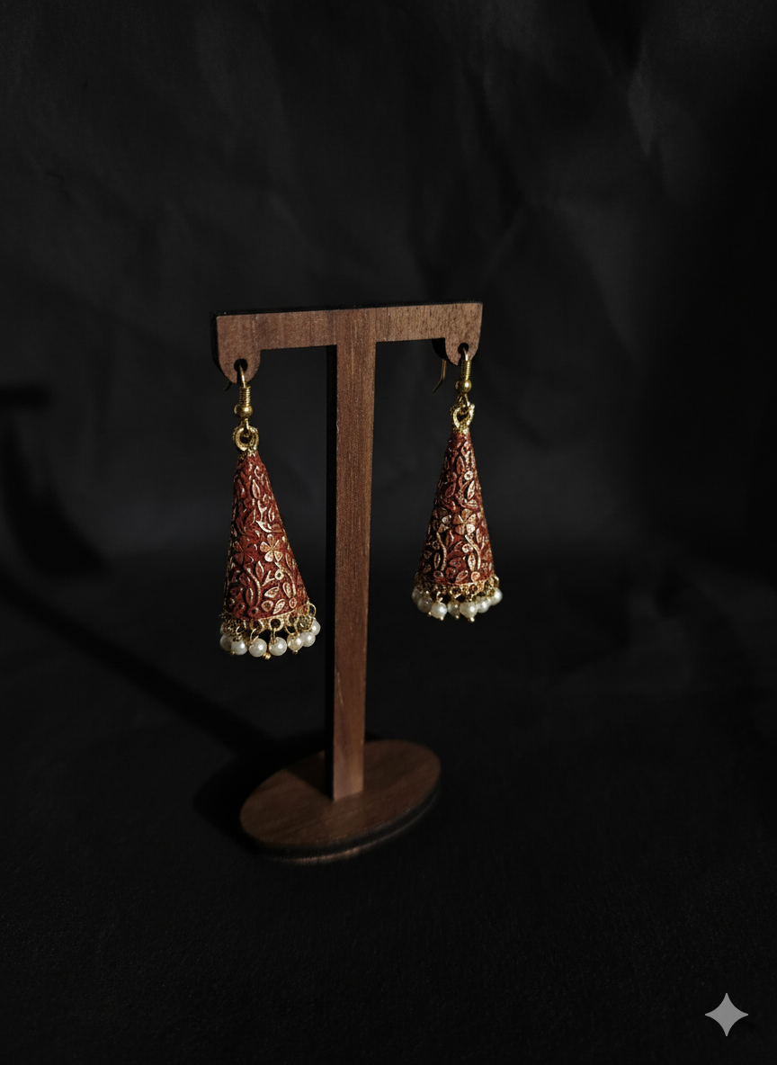 terracotta jhumki earing