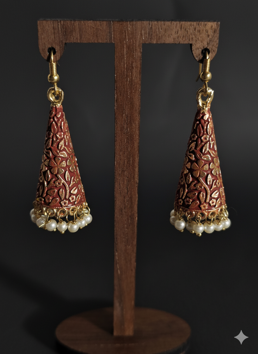 terracotta jhumki earing