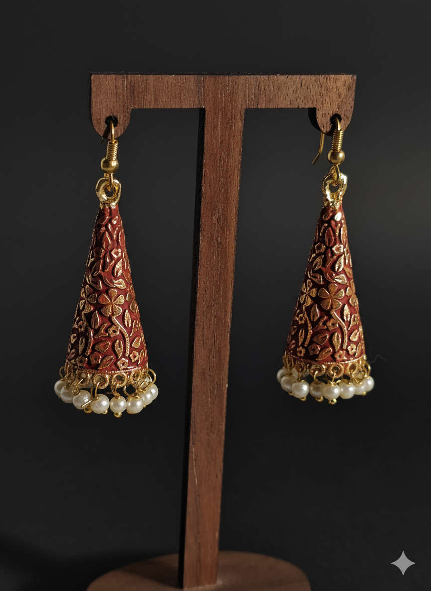 terracotta jhumki earing