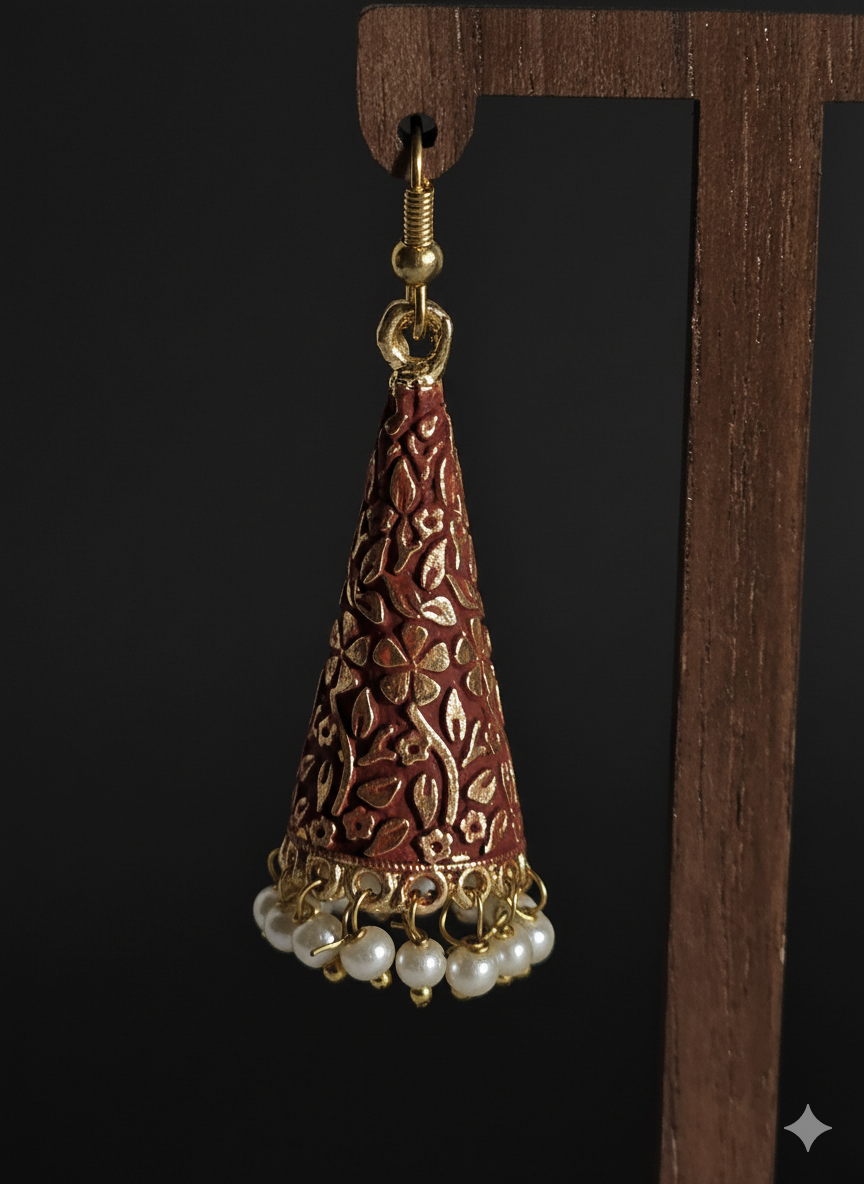 terracotta jhumki earing