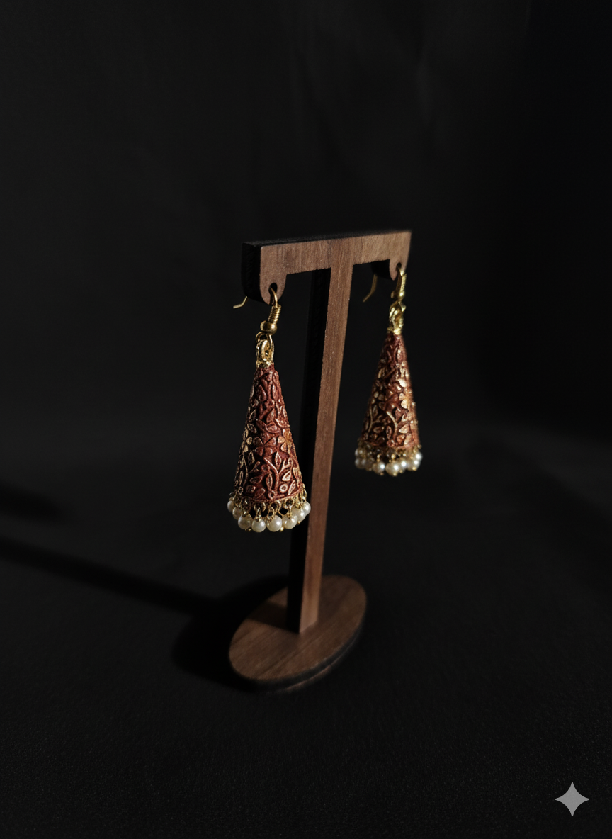 terracotta jhumki earing