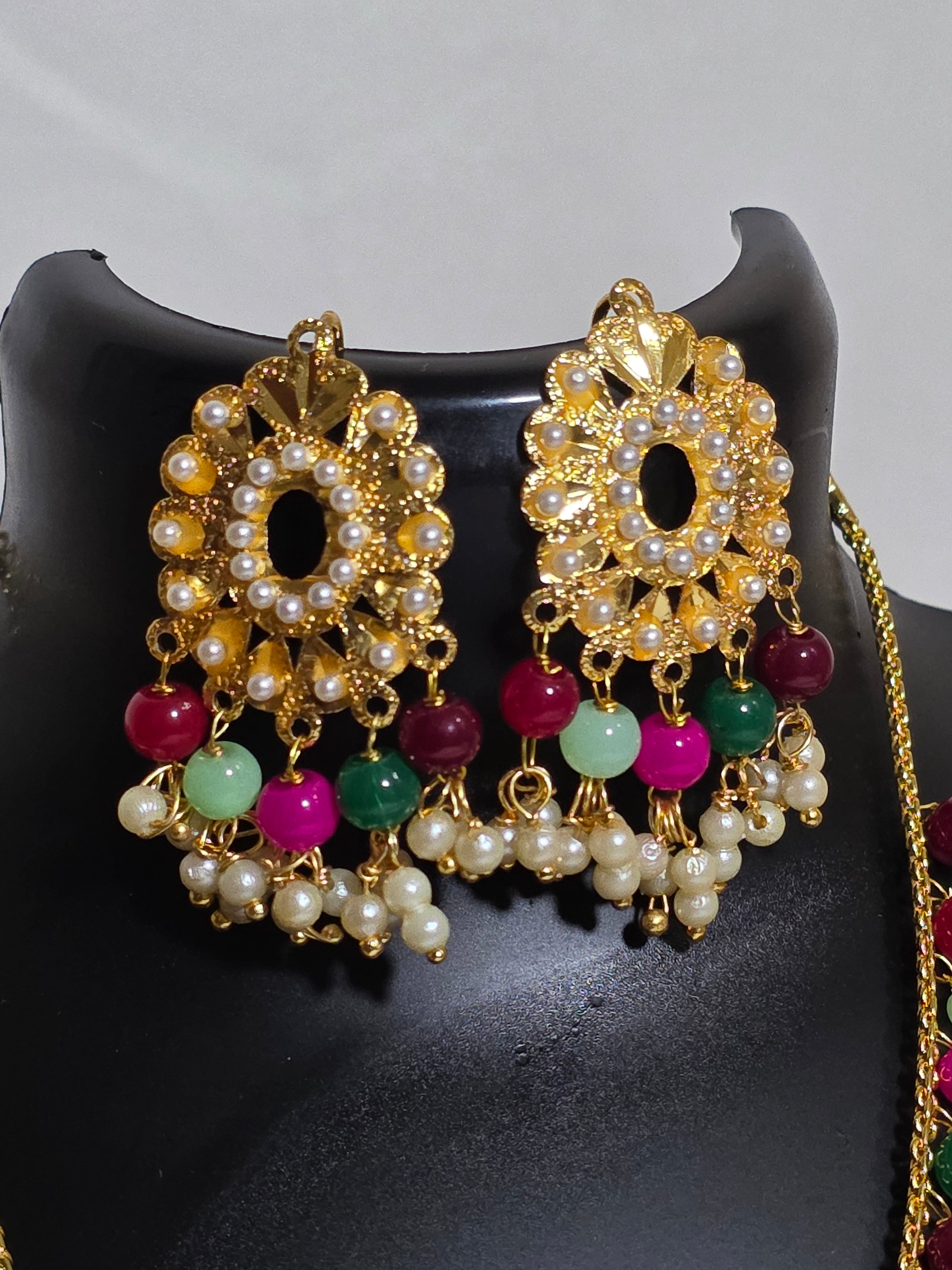 Multicolour Beaded Necklace & Earrings | Indian Bridal Jewellery ,Party Wear