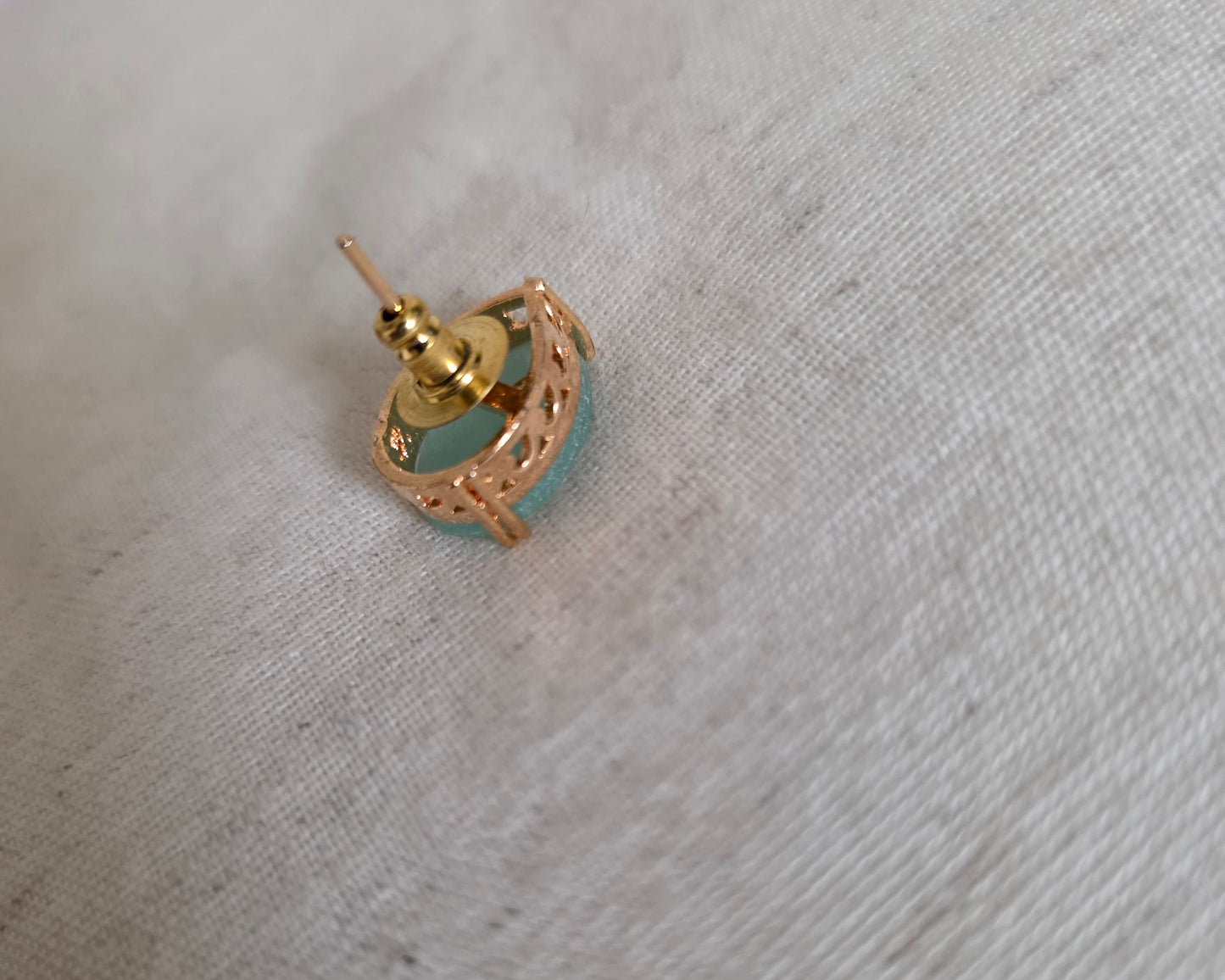 Gold Tone Black Oval Stone Stud Earrings | Elegant Classic Statement Jewellery