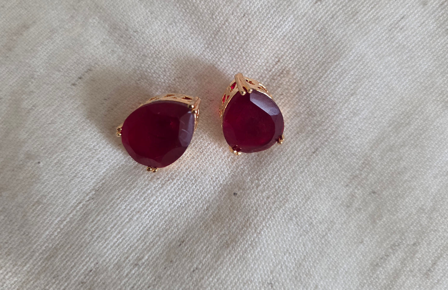 Gold Tone Black Oval Stone Stud Earrings | Elegant Classic Statement Jewellery