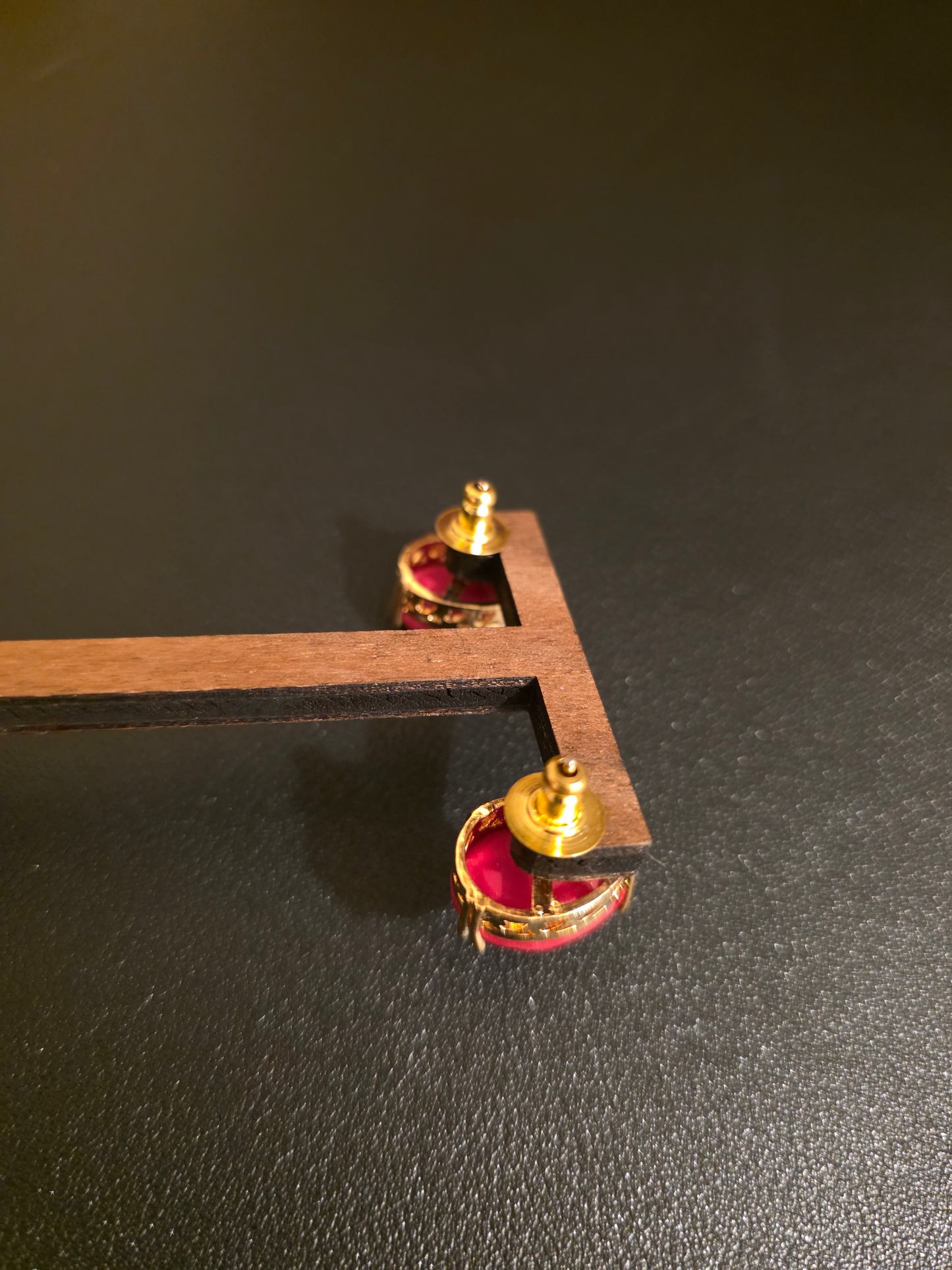 Gold Tone Black Oval Stone Stud Earrings | Elegant Classic Statement Jewellery