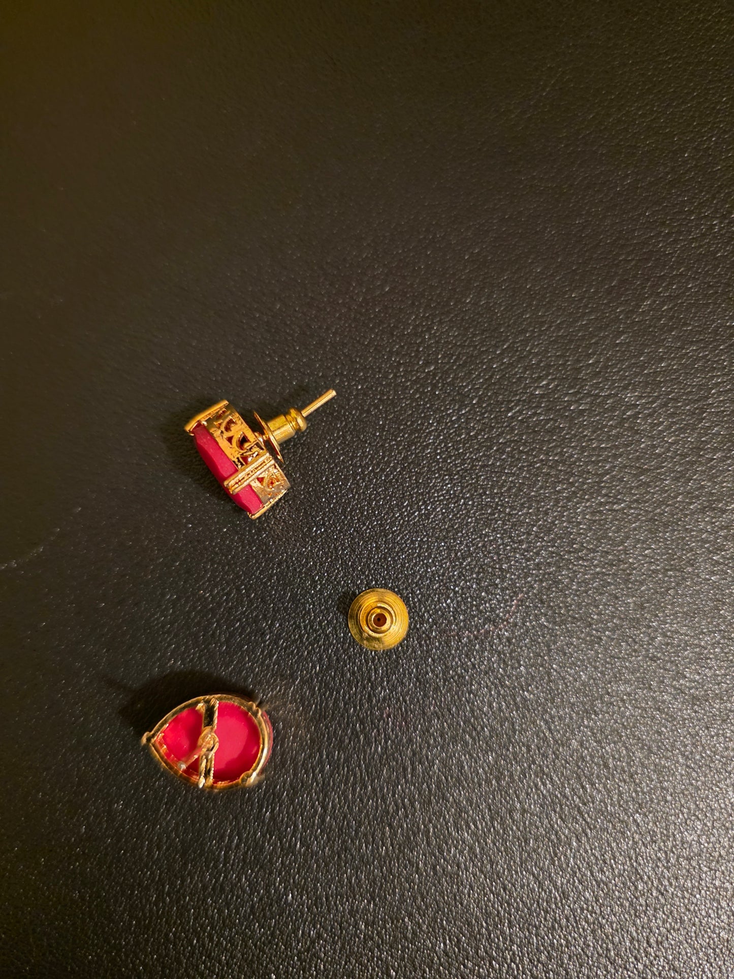 Gold Tone Black Oval Stone Stud Earrings | Elegant Classic Statement Jewellery