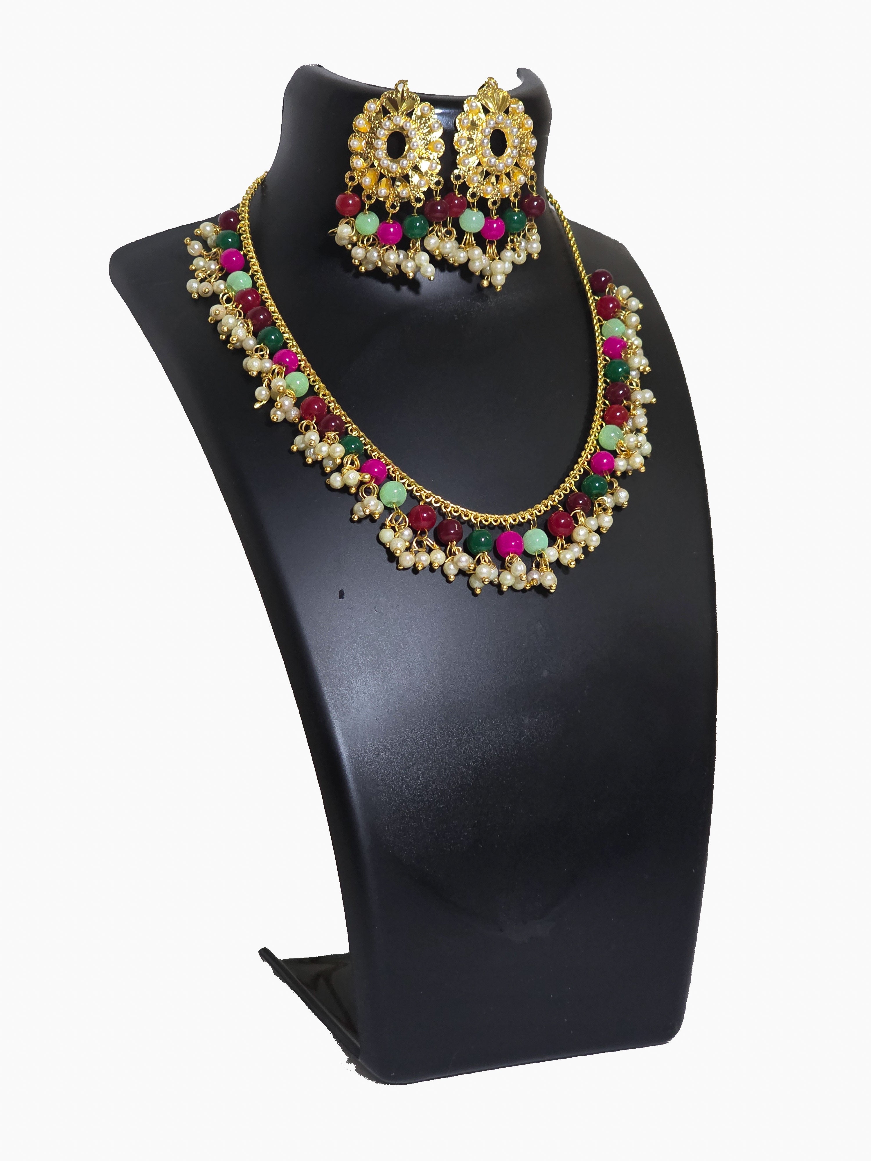 Multicolour Beaded Necklace & Earrings | Indian Bridal Jewellery ,Party Wear